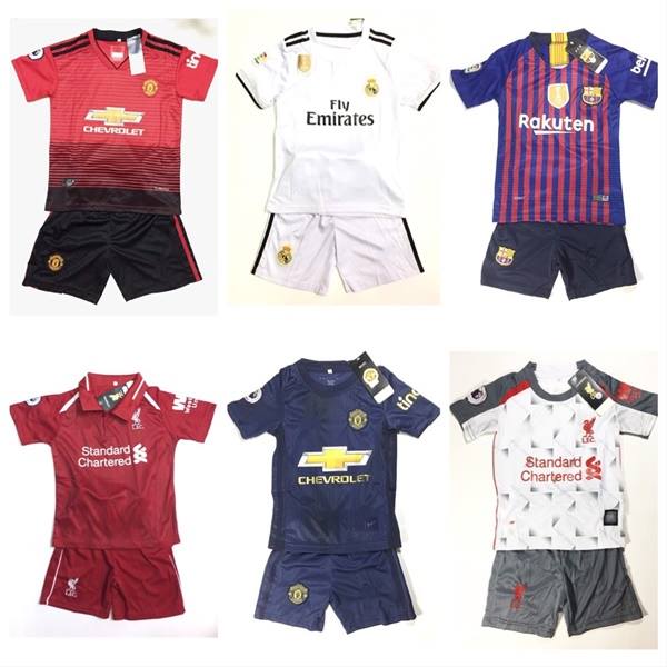 ชุดฟูตบอลเด็ก ผู้ใหญ่ ทีมลิเวอร์พูล แมนยู บาร์เซโลน่า รีลมาดริด ราคาชุด 150 บาท